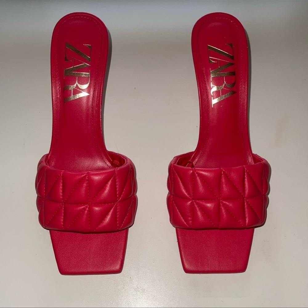 ZARA kitten heels , coral